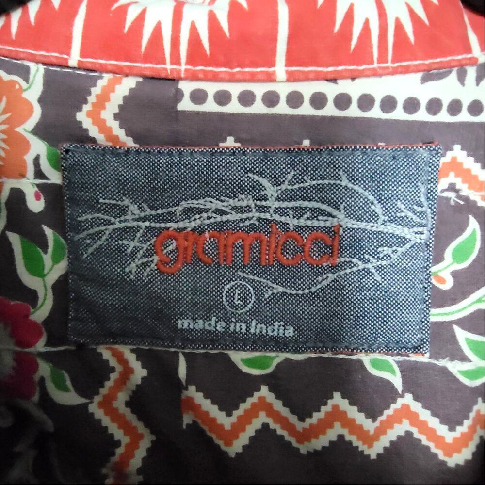 GRAMICCI Jaime Arizona Orange Aztec Printed Cropped Button Up Jacket Womens L - Picture 7 of 16